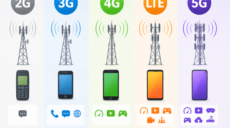 Ilustrasi Perbedaan 2G 3G 4G 5G